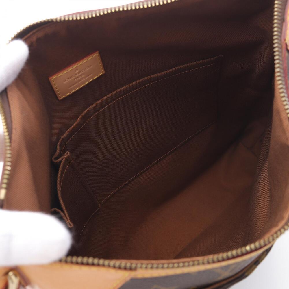 Louis Vuitton Leather Odeon Monogram Brown Shoulder Bag Canvas